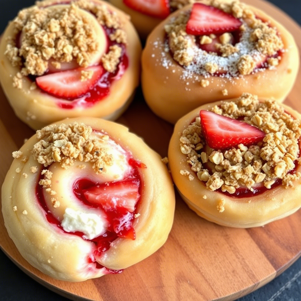 strawberry-cream-cheese-crumble-rolls